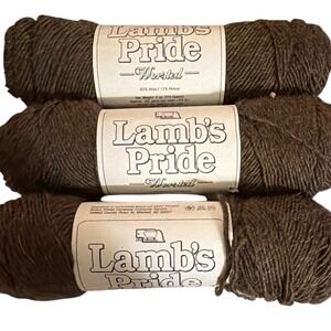 Brown Sheep Lamb's Pride Worsted Yarn 3 Skeins M-07 Sable Wool Mohair Blend